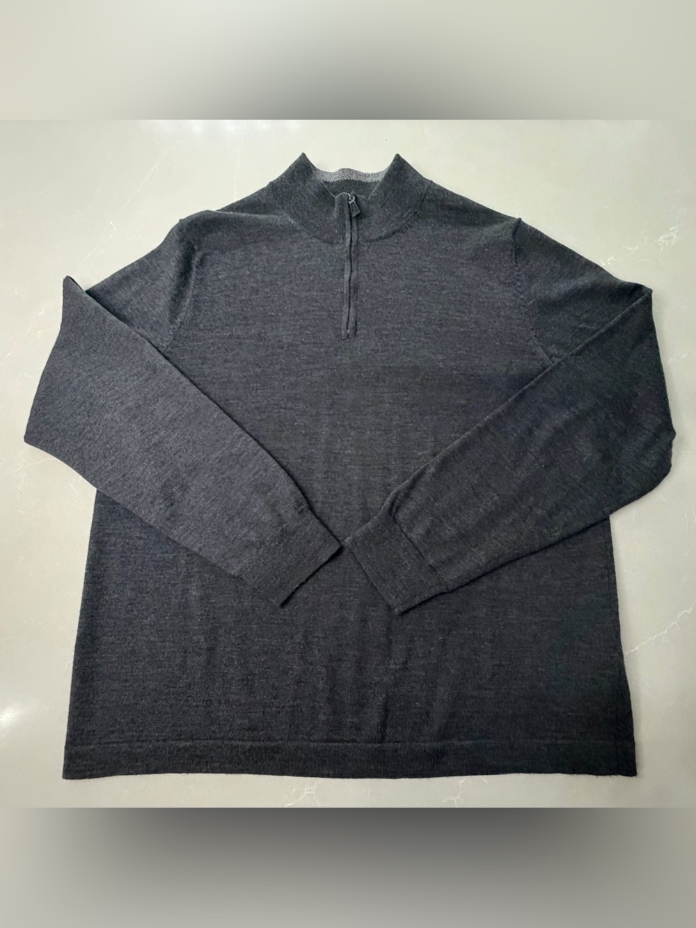 Joseph Abboud Merino Wool Quarter-Zip Pullover Sweater Gray XXL